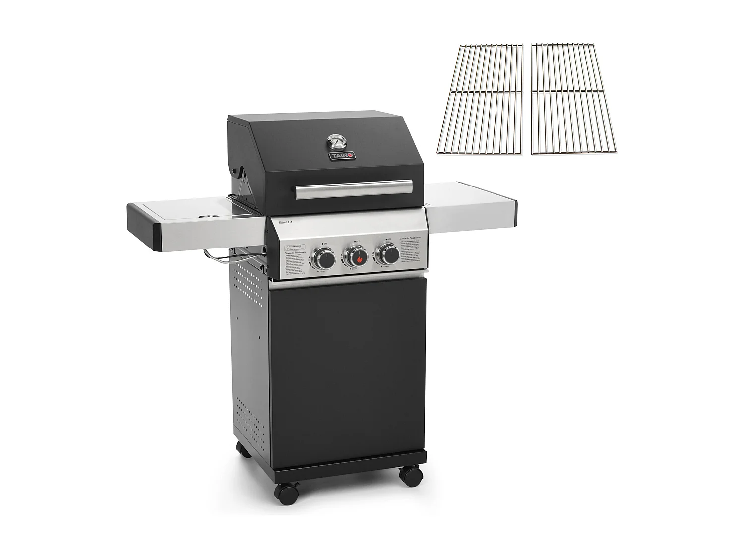 GASGRILL BLACK 2+1 Set mit Edelstahlrost