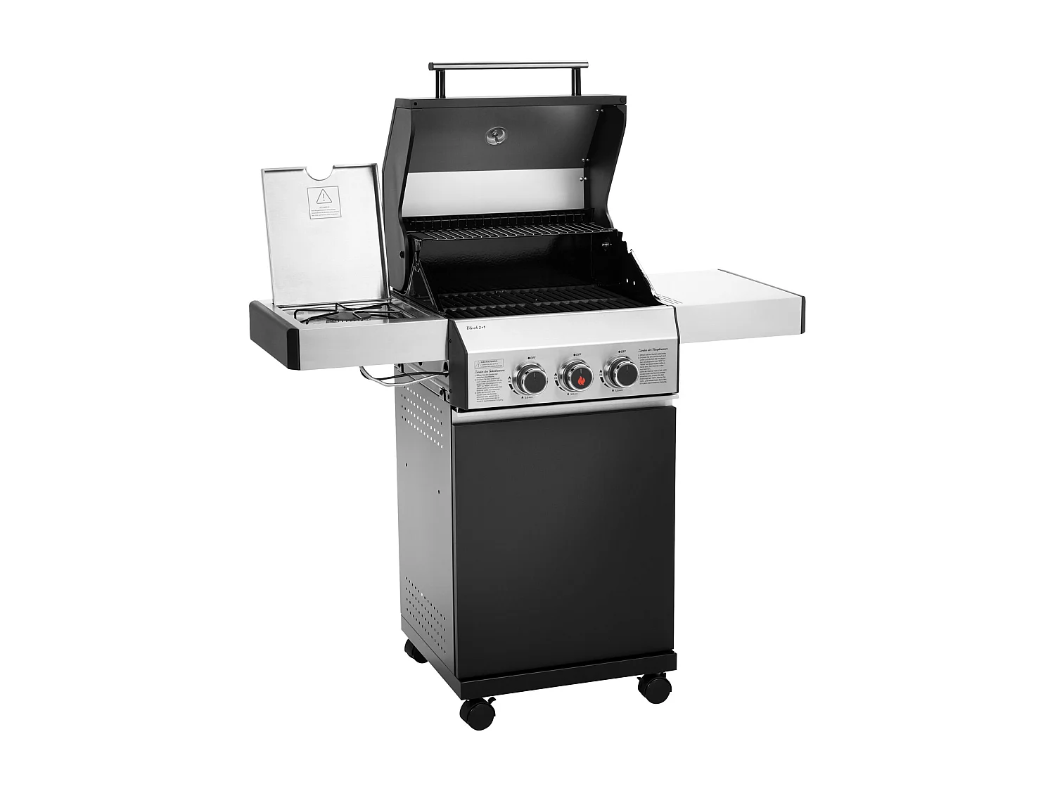 GASGRILL BLACK 2+1 Set mit Edelstahlrost