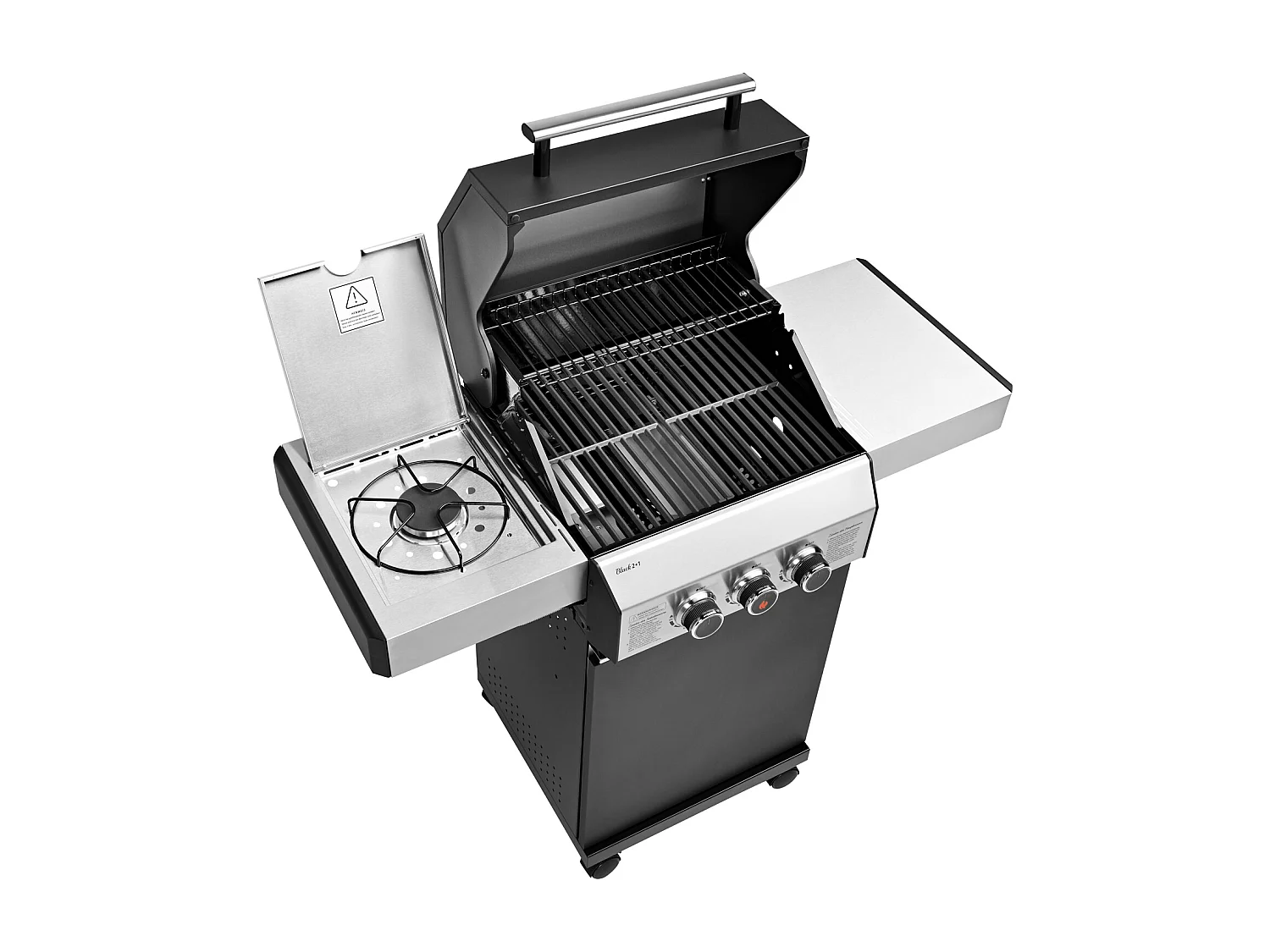 GASGRILL BLACK 2+1 Set mit Edelstahlrost