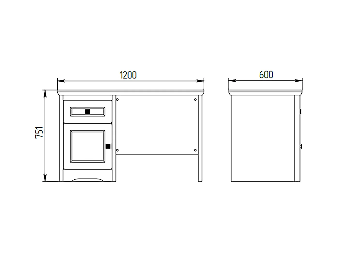 SCHREIBTISCH Tivoli weiß gewischt / Eiche Sterling 120 / 60 / 75cm