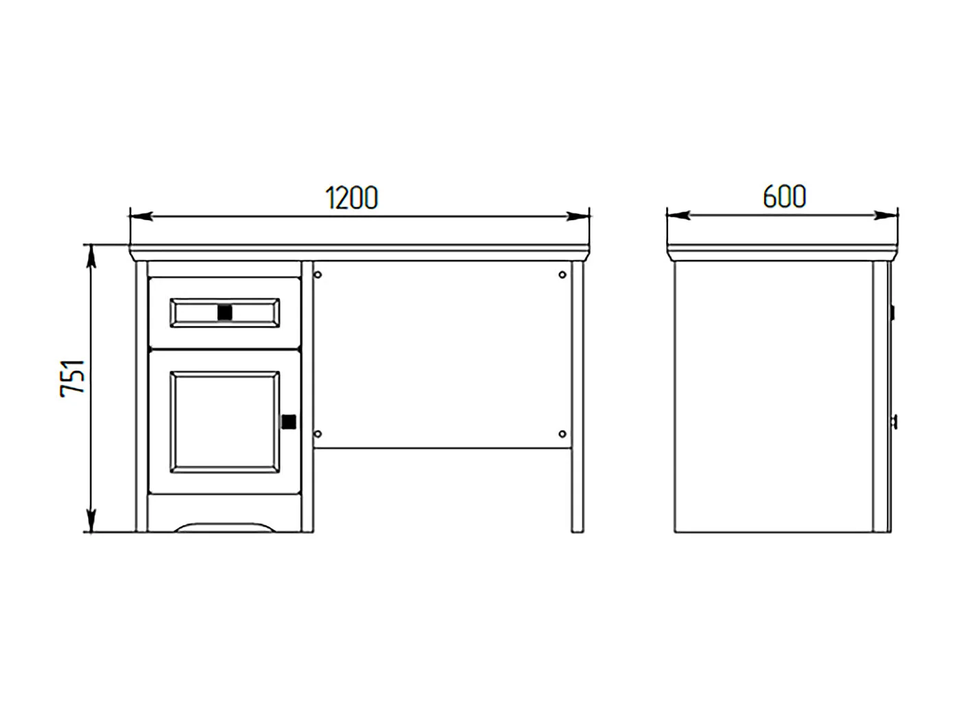 SCHREIBTISCH Tivoli weiß gewischt / Eiche Sterling 120 / 60 / 75cm