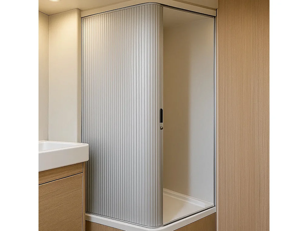 Porte de Douche Coulissante pour Camping-Car - Argent