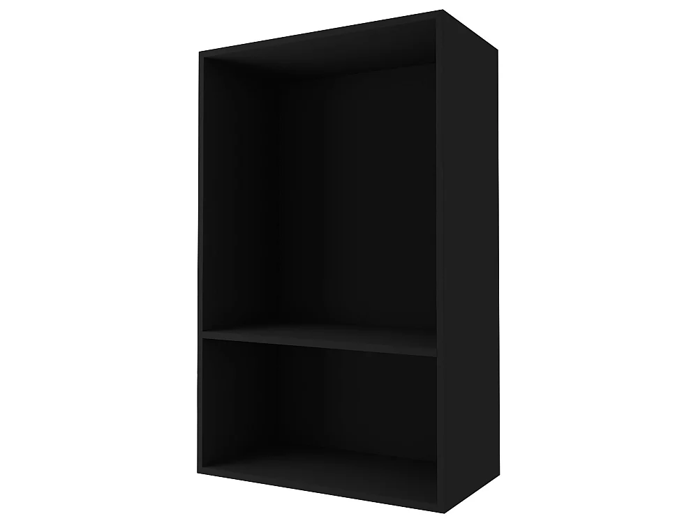 MIKROWELLENUMBAUSCHRANK Avellino W4MK/60 Weiß Acryl Hochglanz / Schwarz Matt 60 / 32,5 / 96cm Türanschlag rechts