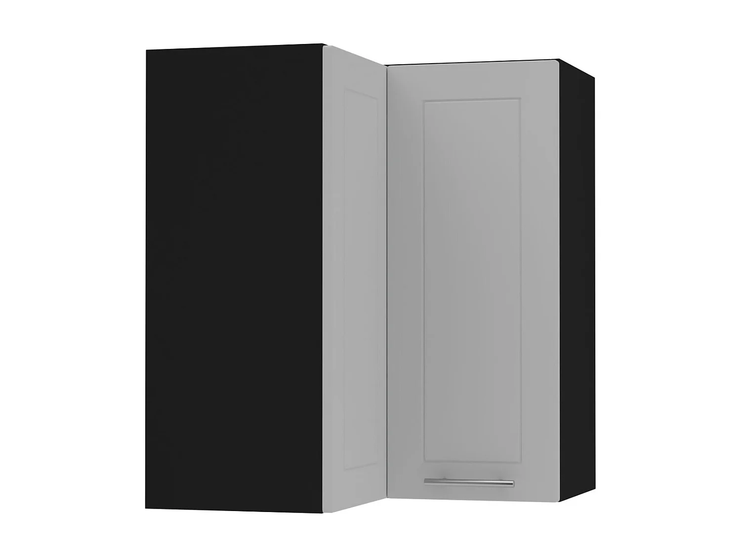ECKHÄNGESCHRANK Bari W12/60 RAL 7040 fenstergrau (K5) / Schwarz 60 / 60 / 72cm