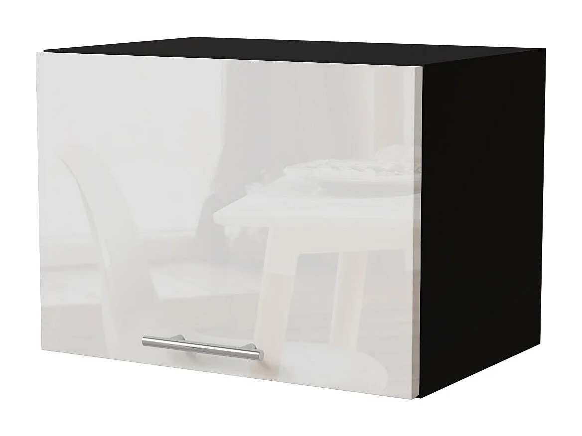 KLAPPHÄNGESCHRANK Essen W4B/50 Weiß Hochglanz / Schwarz Matt 50 / 32,5 / 36cm