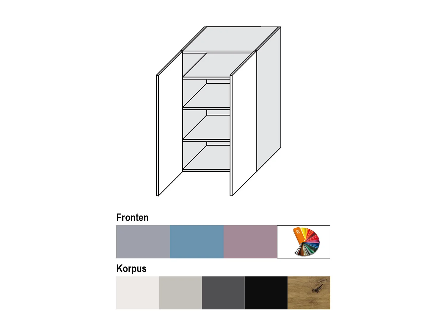 HÄNGESCHRANK Bari W4/60 RAL Wunschfarbe (K5) / Lava 60 / 32,5 / 96cm