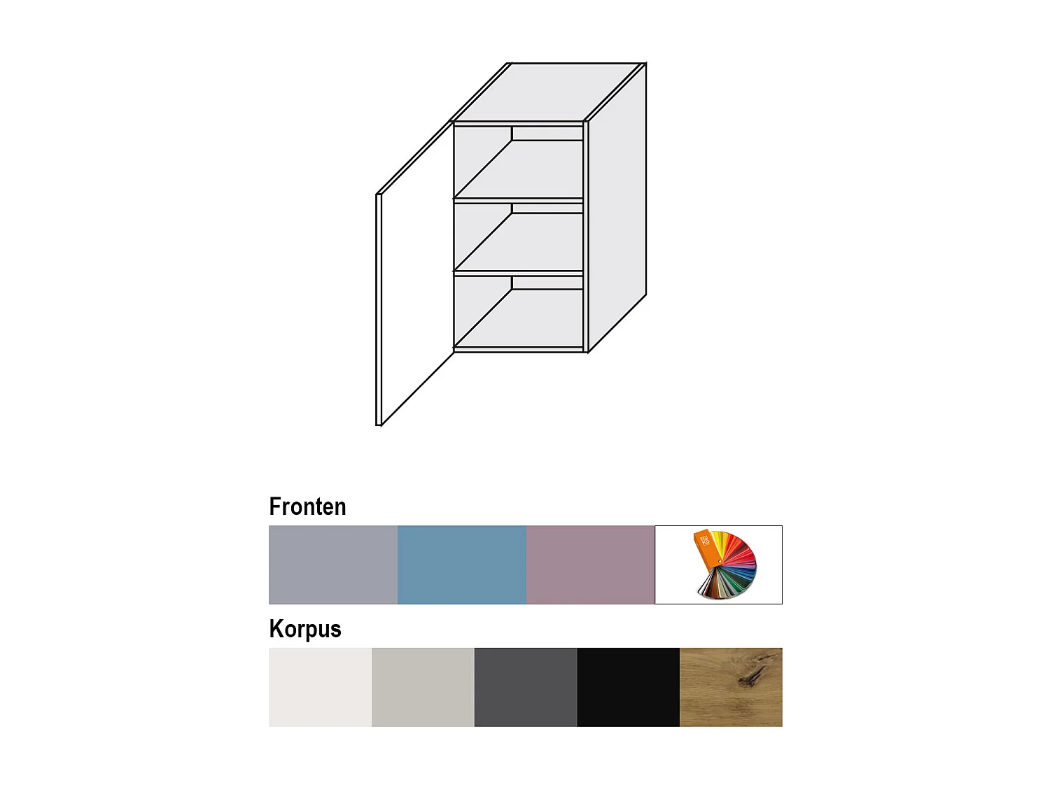 HÄNGESCHRANK Bari W2/45 RAL 4009 pastellviolett (K5) / Lava Matt 45 / 32,5 / 72cm