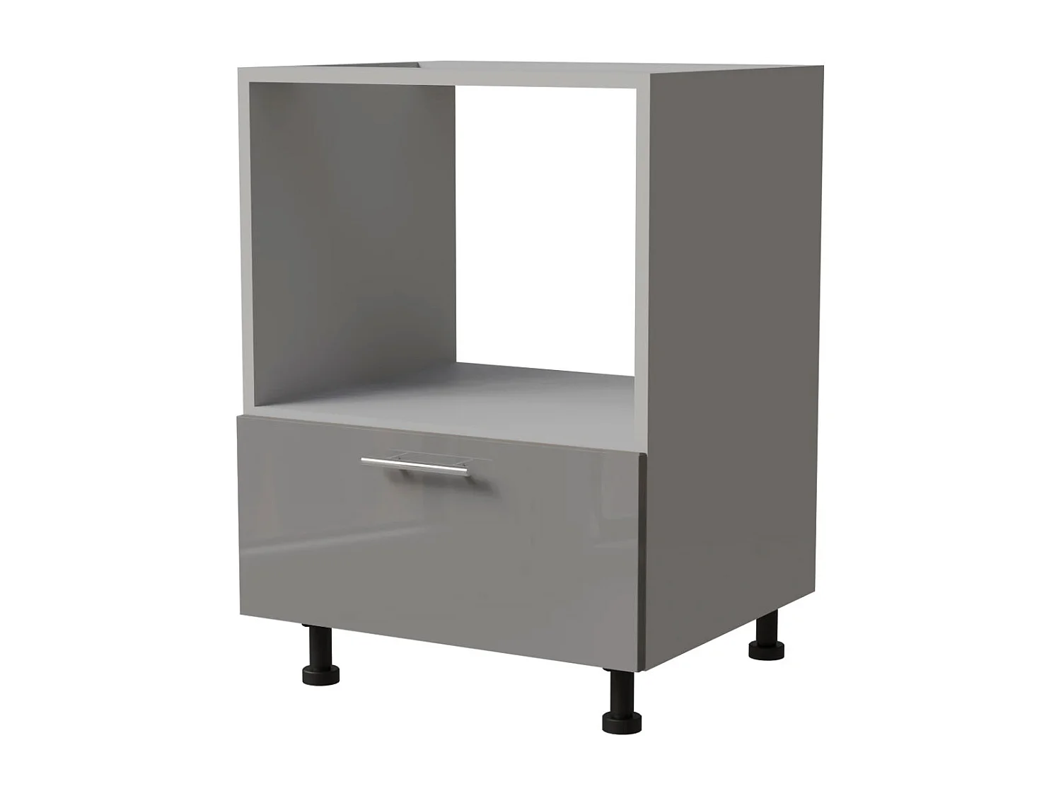 HERDUMBAUSCHRANK Essen D11K/60/Kompakt Grau Hochglanz / Grau Matt 60 / 50 / 82cm
