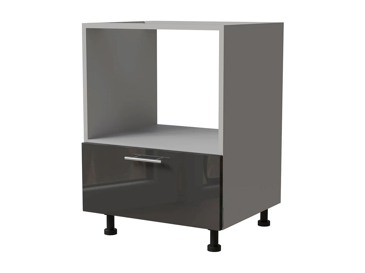 HERDUMBAUSCHRANK Essen D11K/60/Kompakt Graphit Hochglanz / Grau Matt 60 / 50 / 82cm