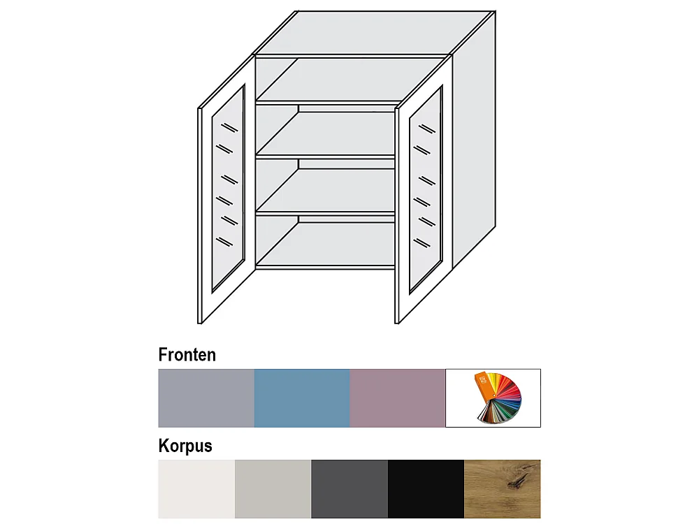 HÄNGESCHRANK Bari W4S/90 RAL Wunschfarbe (K5) / Eiche Artisan 90 / 32,5 / 96cm