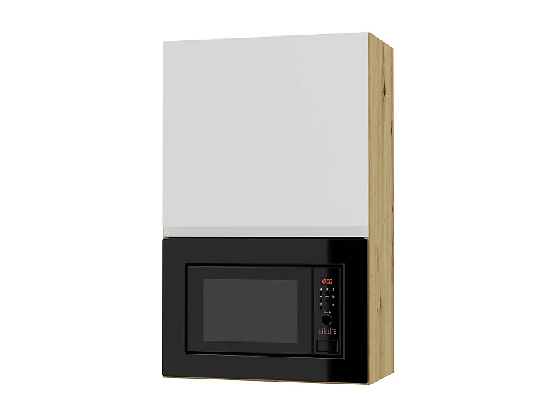 MIKROWELLENUMBAUSCHRANK Avellino W4MK/60 Weiß Acryl Matt / Eiche Artisan 60 / 32,5 / 96cm