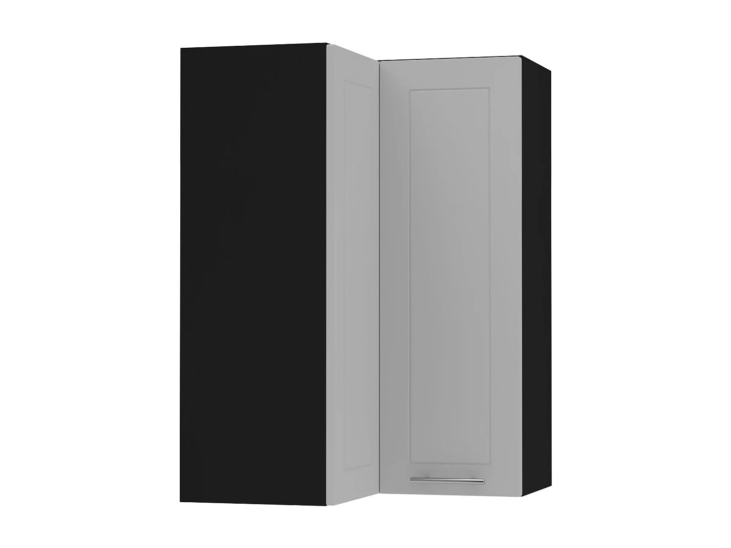 ECKHÄNGESCHRANK Bari W14/60 RAL 7040 fenstergrau (K5) / Schwarz 60 / 60 / 96cm