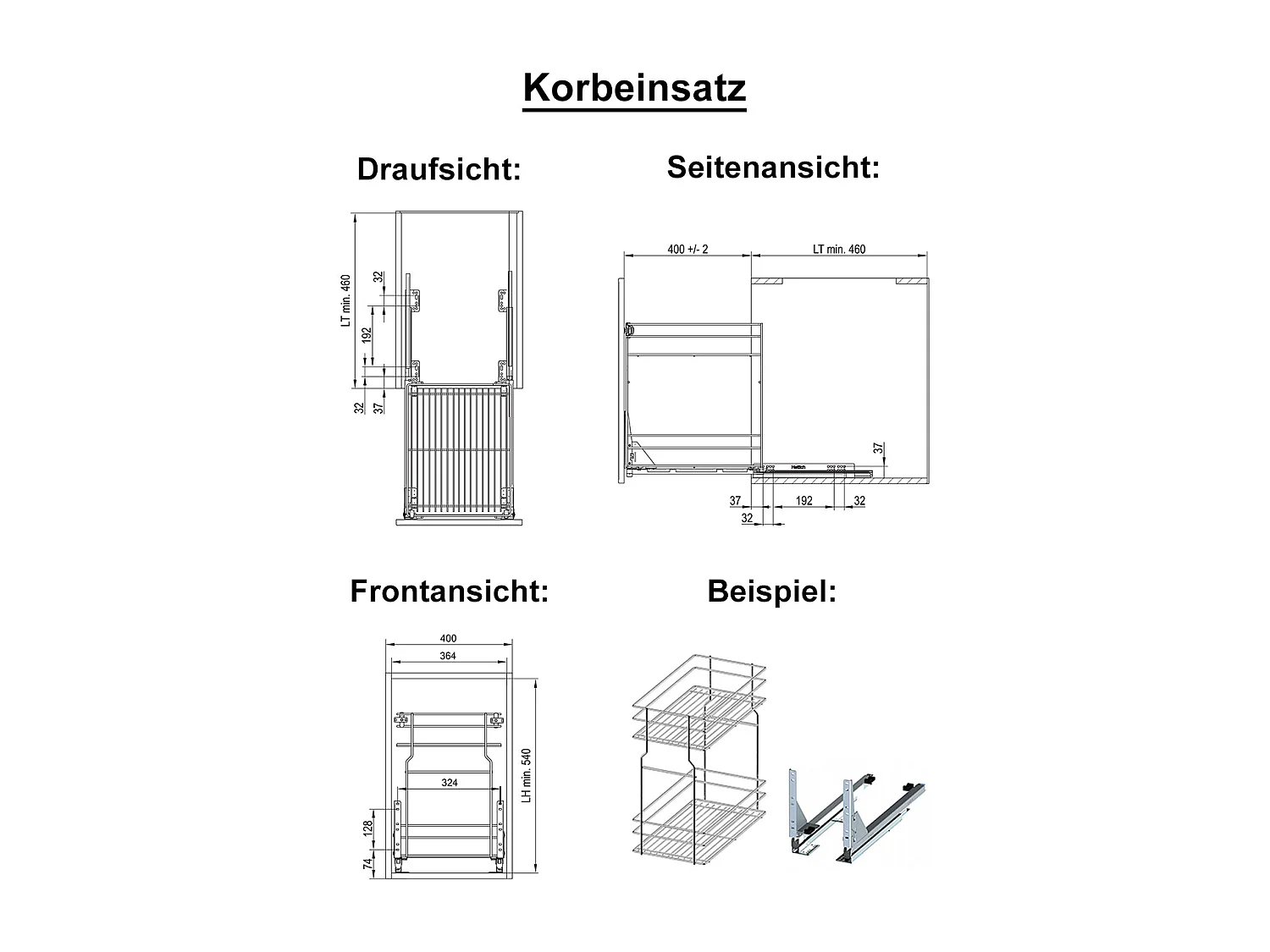 APOTHEKERSCHRANK Essen 2D14K/40/kargo Graphit Hochglanz / Lava Matt 40 / 59 / 207cm