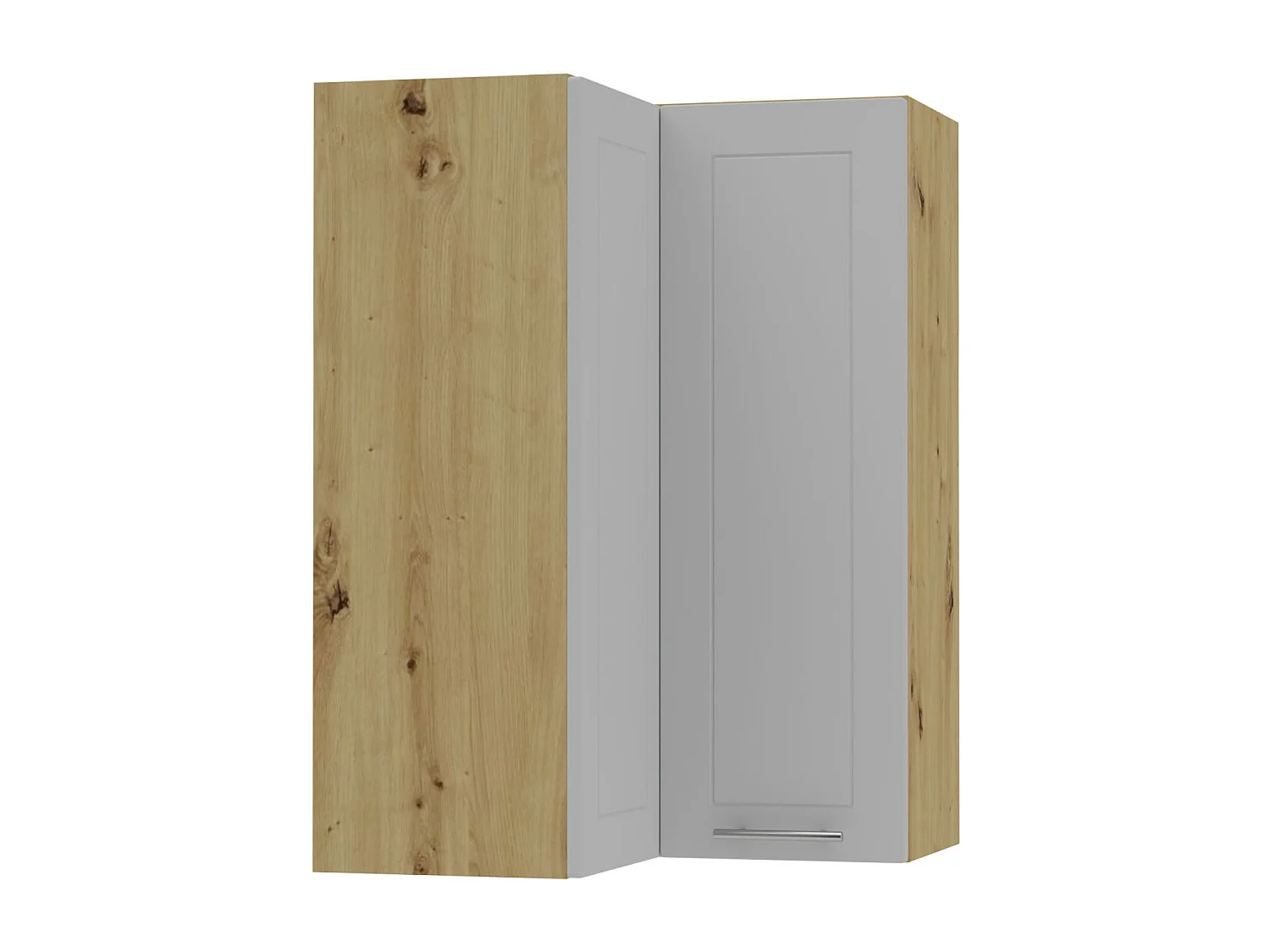 ECKHÄNGESCHRANK Bari W14/60 RAL 7040 fenstergrau (K5) / Eiche Artisan 60 / 60 / 96cm