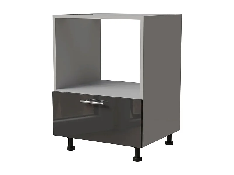HERDUMBAUSCHRANK Essen D11K/60/Kompakt Graphit Hochglanz / Grau Matt 60 / 50 / 82cm