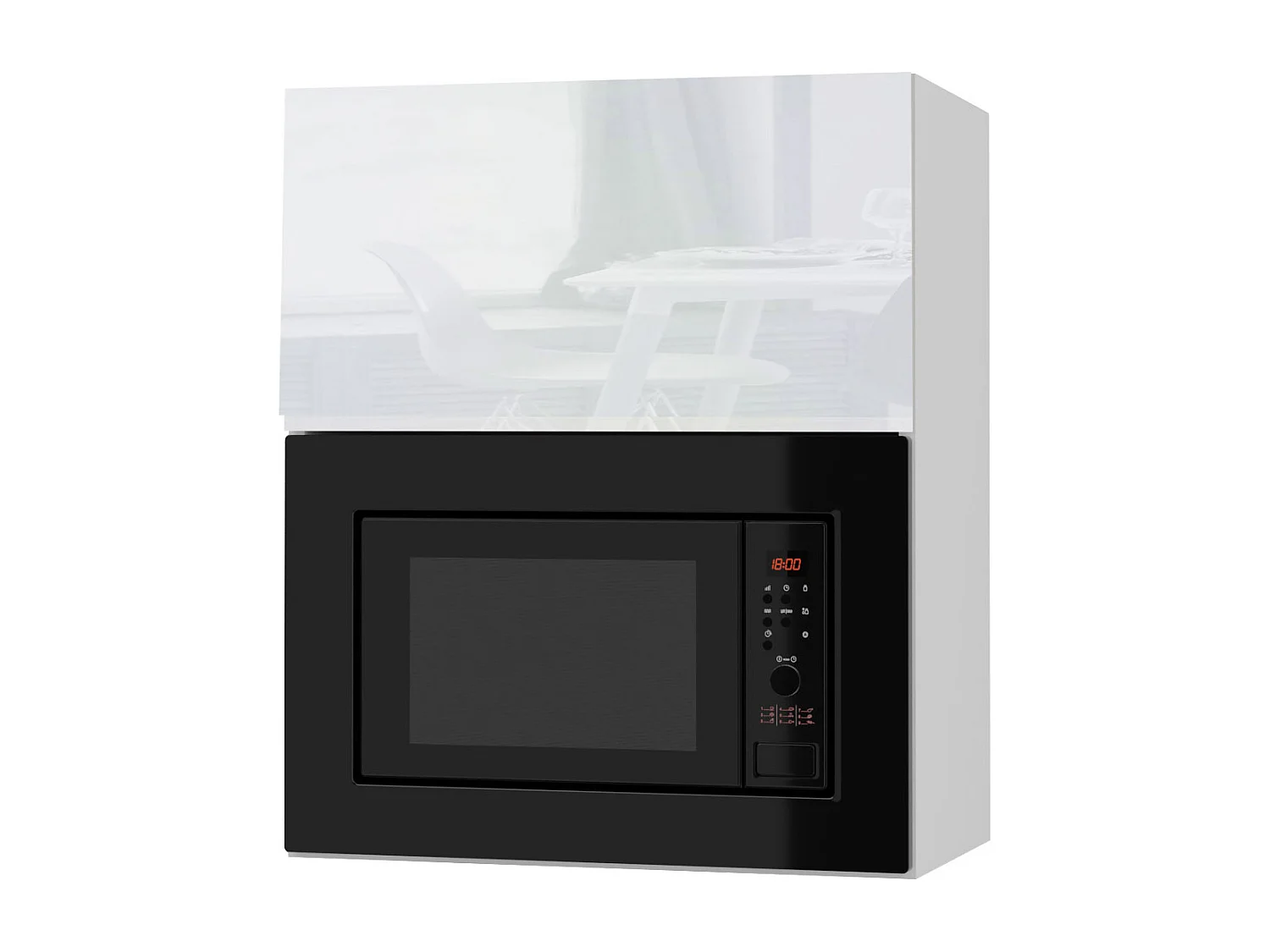 MIKROWELLENUMBAUSCHRANK Avellino W2MK/60 weiß Acryl Hochglanz / Weiß 60 / 32,5 / 72cm