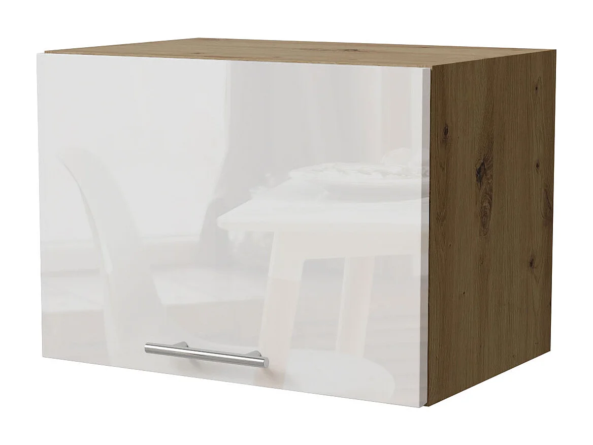 KLAPPHÄNGESCHRANK Essen W4B/50 Weiß Hochglanz / Eiche Artisan Matt 50 / 32,5 / 36cm