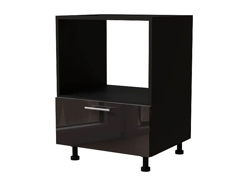 HERDUMBAUSCHRANK Essen D11K/60/Kompakt Schwarz Hochglanz / Schwarz Matt 60 / 50 / 82cm