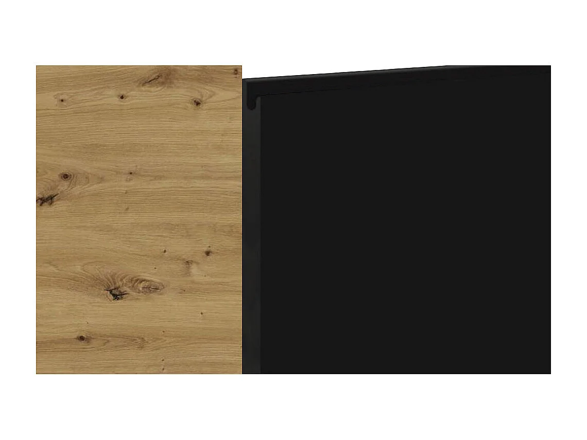 MIKROWELLENUMBAUSCHRANK Avellino W4MK/60 Schwarz Acryl Matt / Eiche Artisan 60 / 32,5 / 96cm