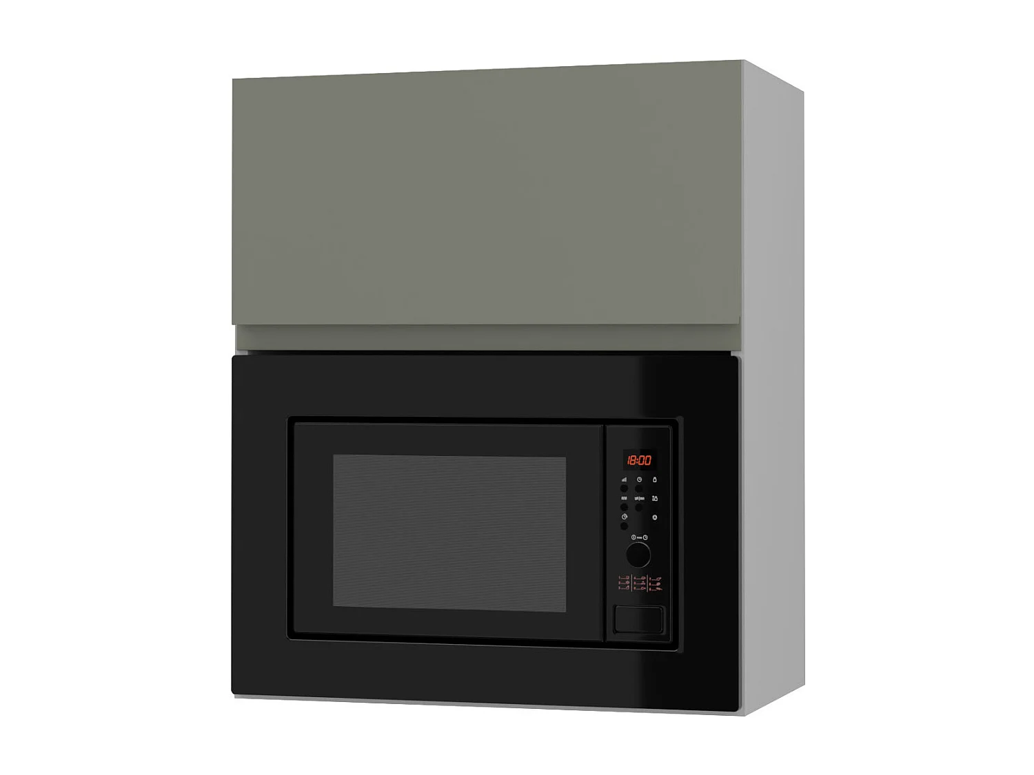 MIKROWELLENUMBAUSCHRANK Avellino W2MK/60 reed green Acryl matt / Grau 60 / 32,5 / 72cm