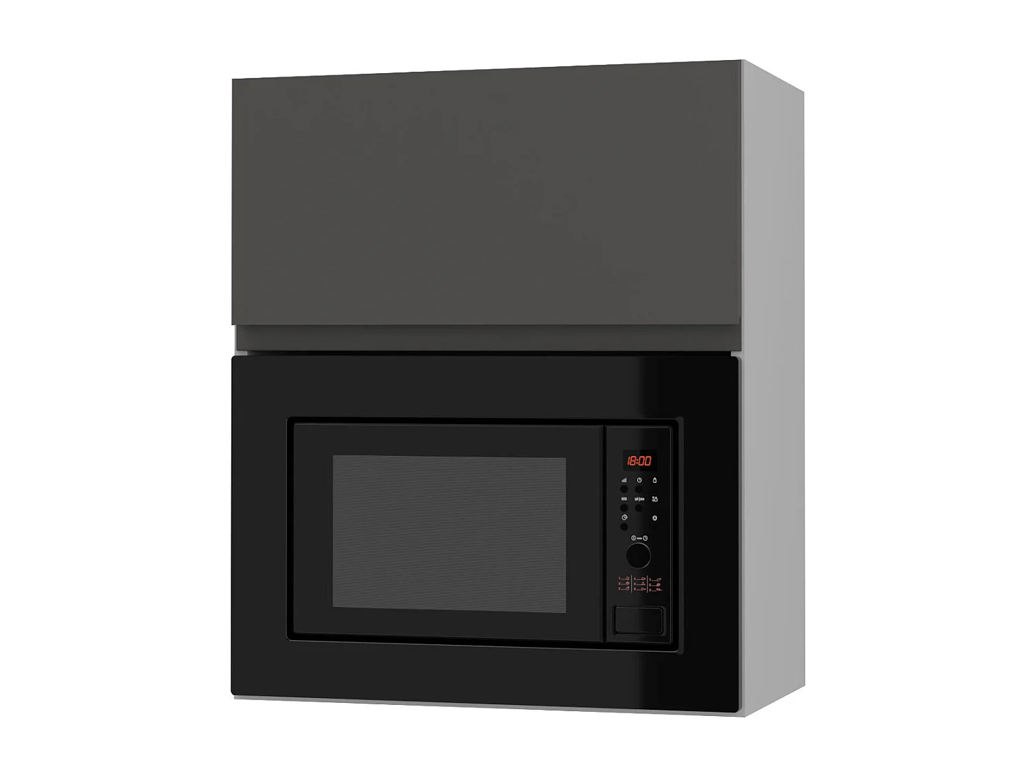 MIKROWELLENUMBAUSCHRANK Avellino W2MK/60 graphit Acryl matt / Grau 60 / 32,5 / 72cm