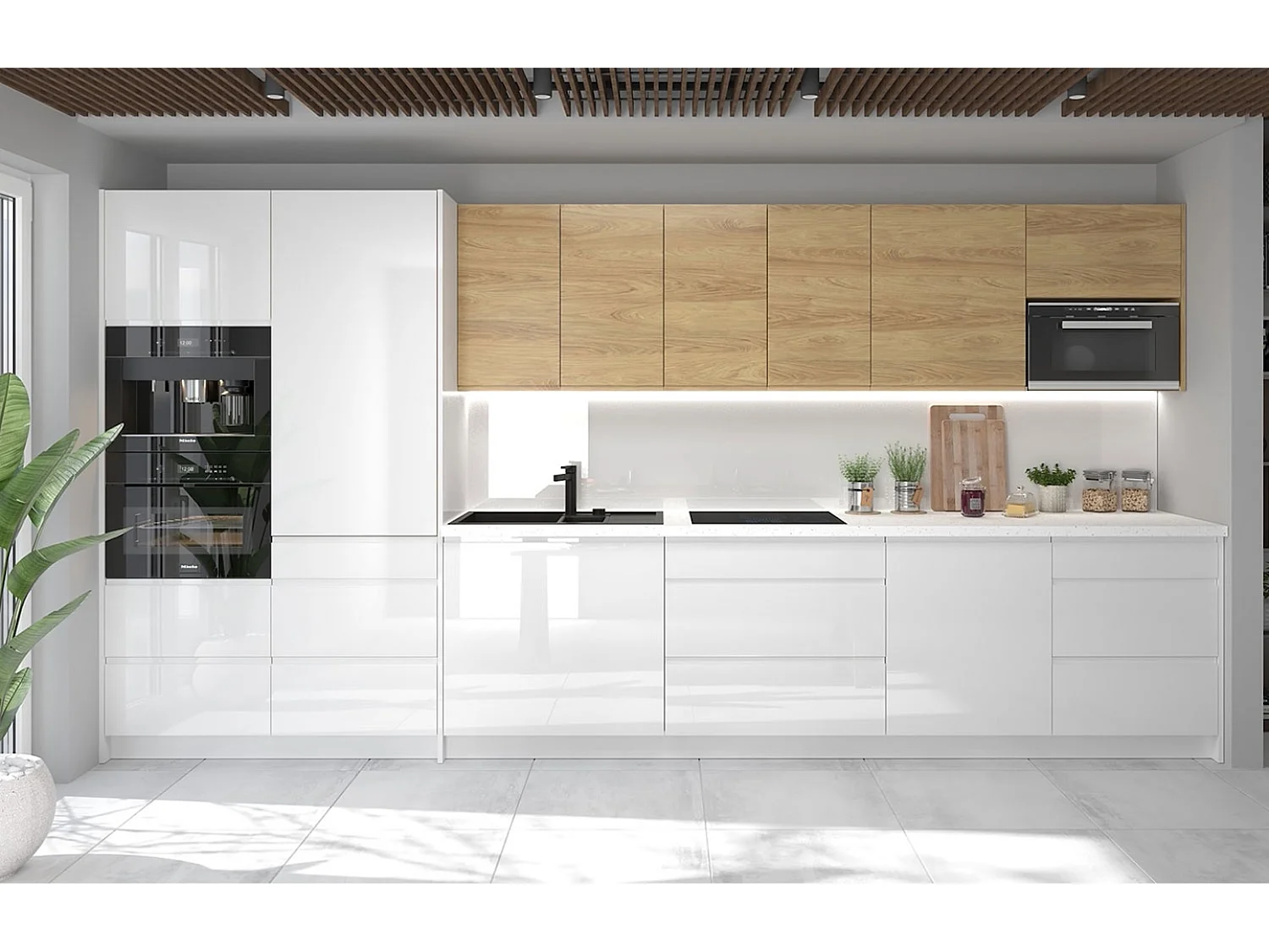 MIKROWELLENUMBAUSCHRANK Avellino W2MK/60 cashmere Acryl matt / Lava 60 / 32,5 / 72cm