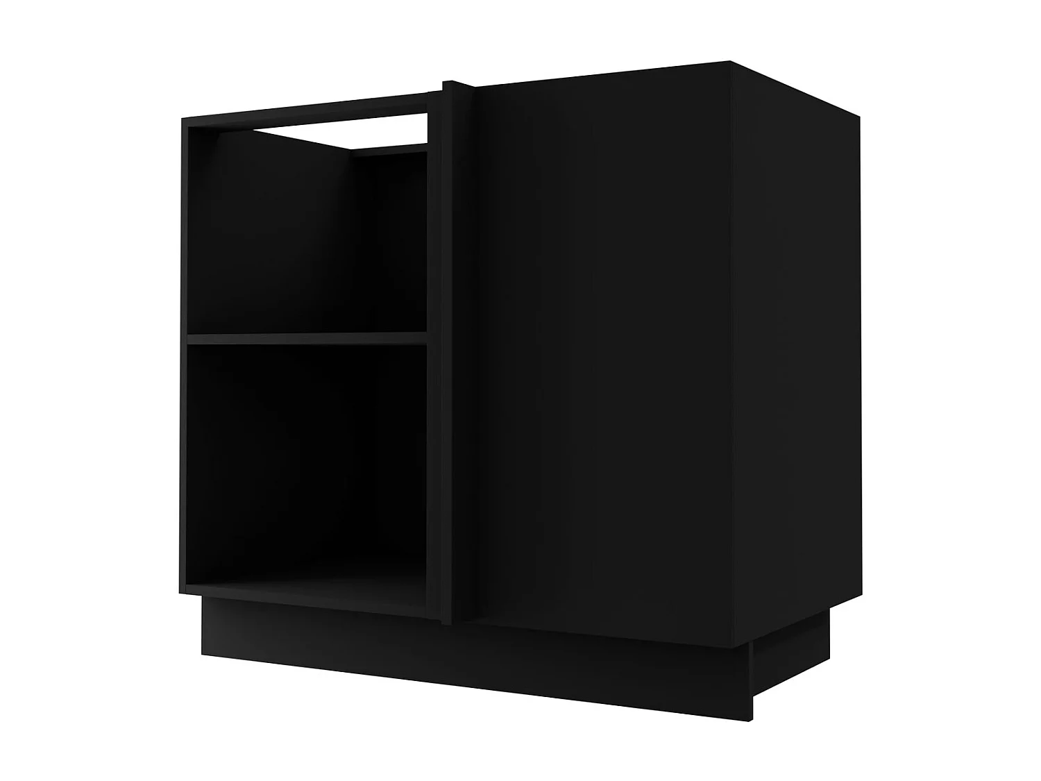 ECK-KÜCHENSCHRANK Essen D13U/90 Schwarz Hochglanz / Schwarz Matt 90 / 50 / 82cm