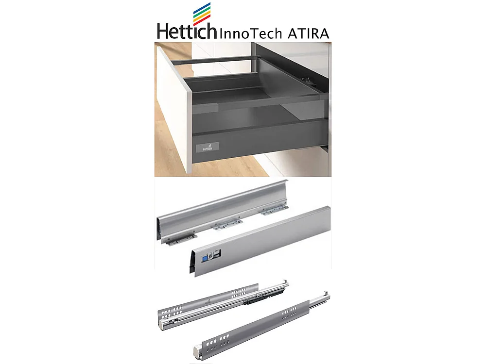 HERDUMBAUSCHRANK Essen D11K/60/Kompakt Schwarz Hochglanz / Lava Matt 60 / 50 / 82cm HETTICH Vollauszug