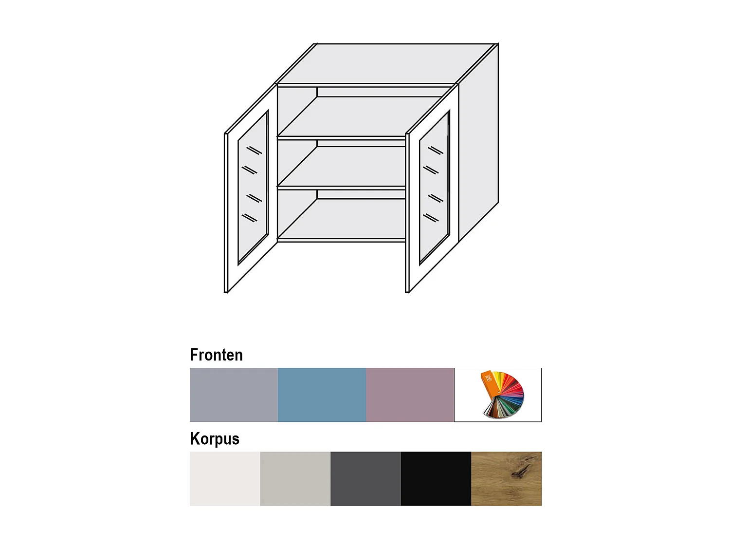 HÄNGESCHRANK Bari W3S/90 RAL 5024 pastellblau (K5) / Grau 90 / 32,5 / 72cm