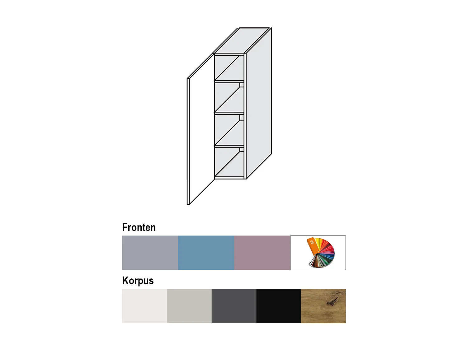 HÄNGESCHRANK Bari W4/20 RAL 4009 pastellviolett (K5) / Grau 20 / 32,5 / 96cm