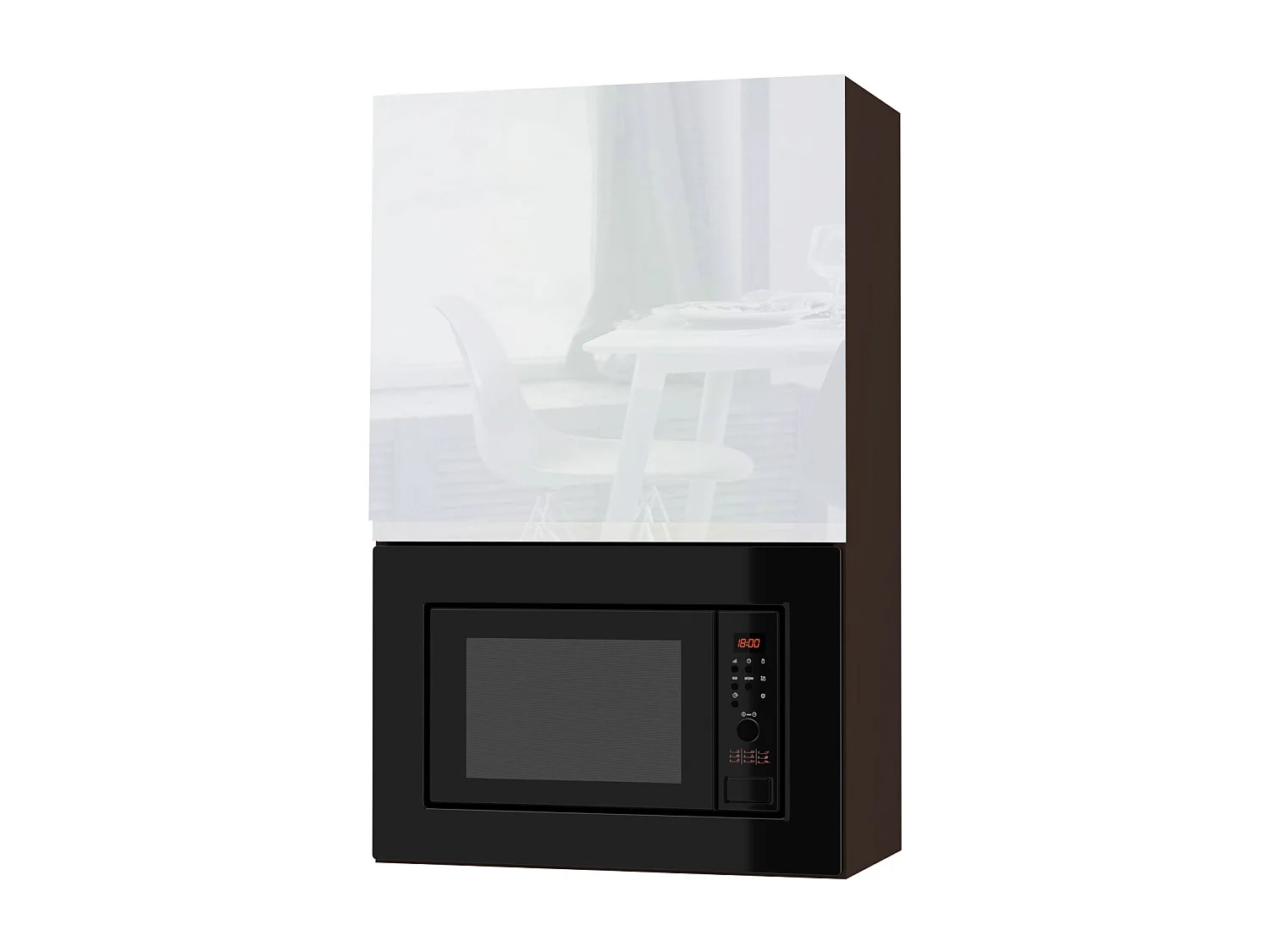 MIKROWELLENUMBAUSCHRANK Avellino W4MK/60 Weiß Acryl Hochglanz / Lava Matt 60 / 32,5 / 96cm