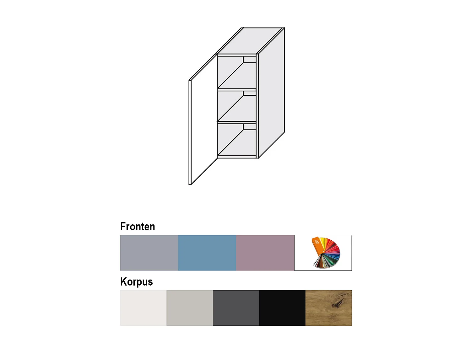 HÄNGESCHRANK Bari W2/30 RAL 4009 pastellviolett (K5) / Lava Matt 30 / 32,5 / 72cm