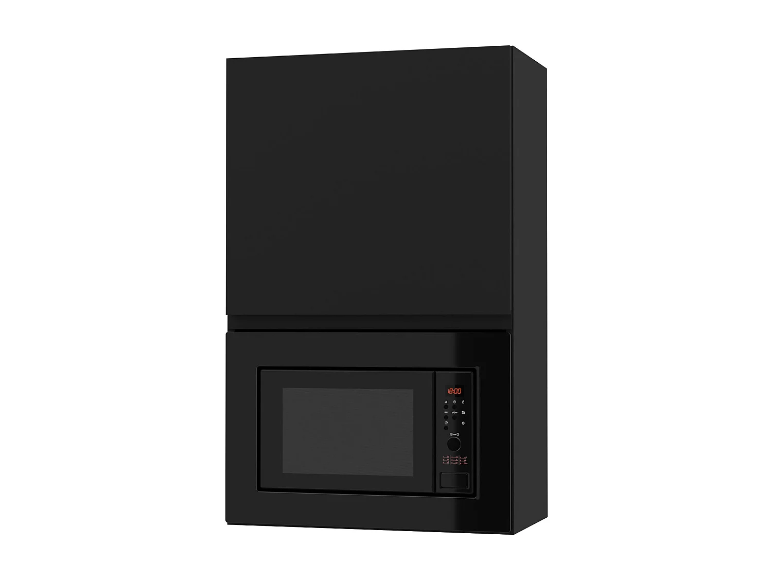 MIKROWELLENUMBAUSCHRANK Avellino W4MK/60 Schwarz Acryl Matt / Schwarz Matt 60 / 32,5 / 96cm