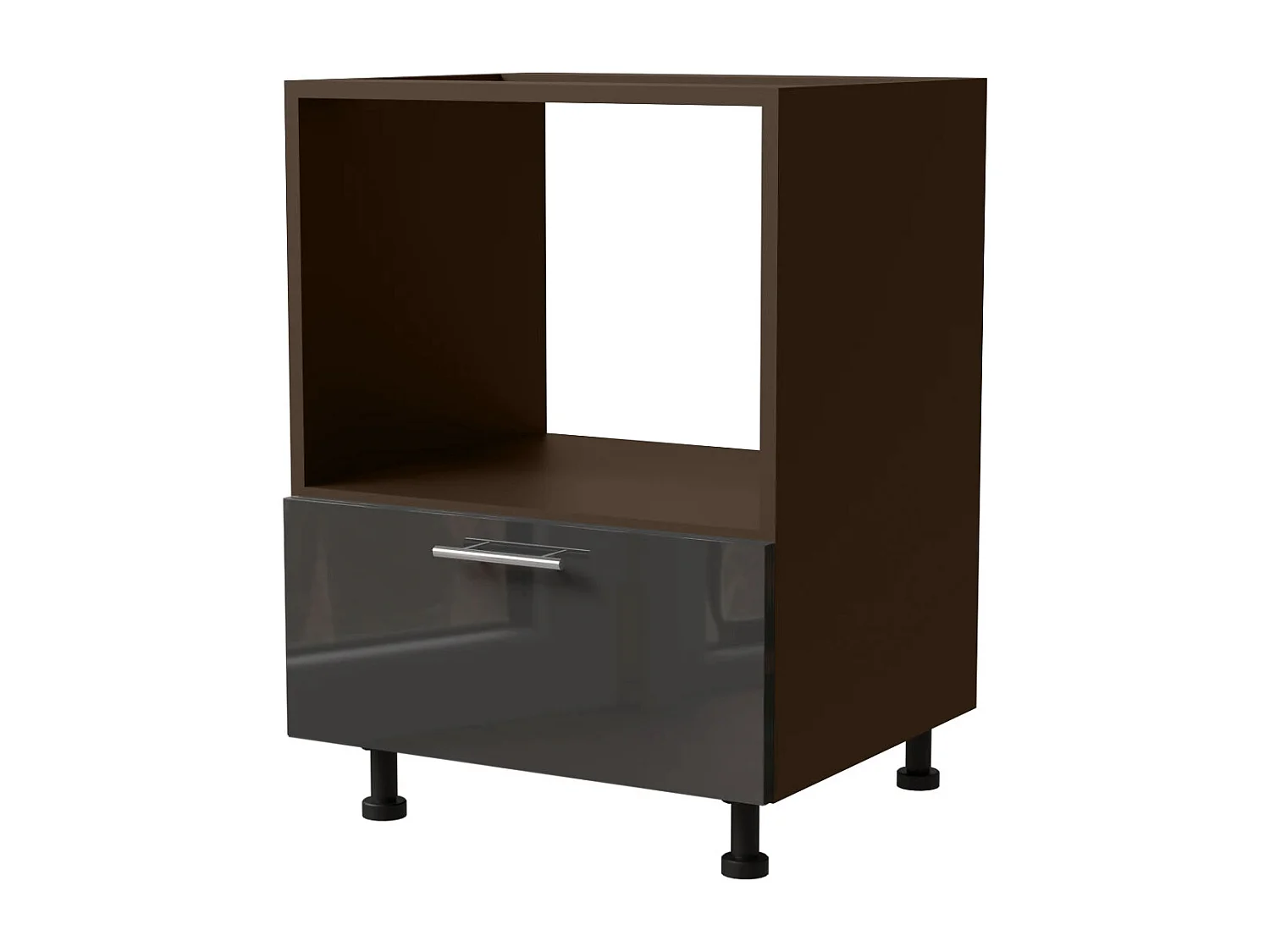 HERDUMBAUSCHRANK Essen D11K/60/Kompakt Graphit Hochglanz / Lava Matt 60 / 50 / 82cm