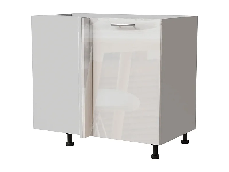 ECK-KÜCHENSCHRANK Essen D13U/90 Weiß Hochglanz / Weiß Matt 90 / 50 / 82cm