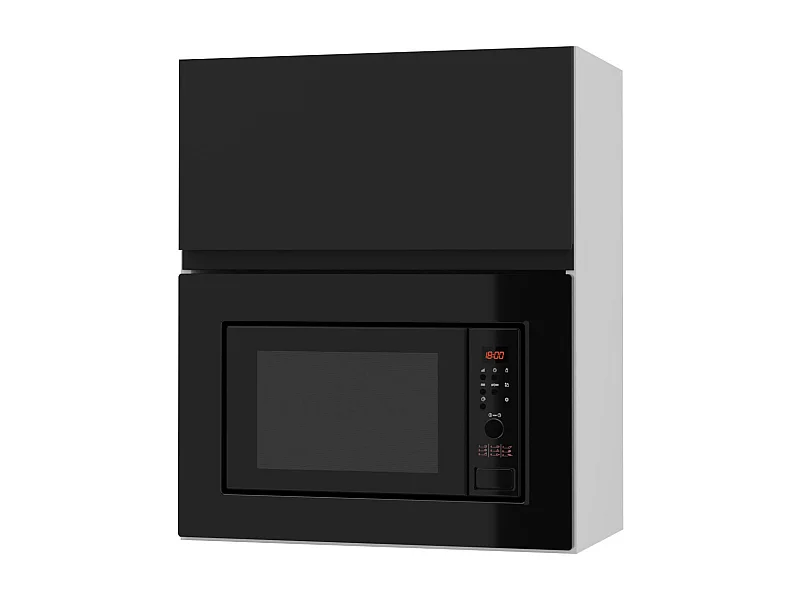 MIKROWELLENUMBAUSCHRANK Avellino W2MK/60 schwarz Acryl matt / Weiß 60 / 32,5 / 72cm