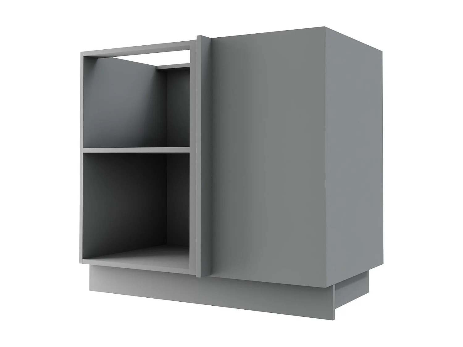 ECK-KÜCHENSCHRANK Essen D13U/90 Grau Hochglanz / Grau Matt 90 / 50 / 82cm