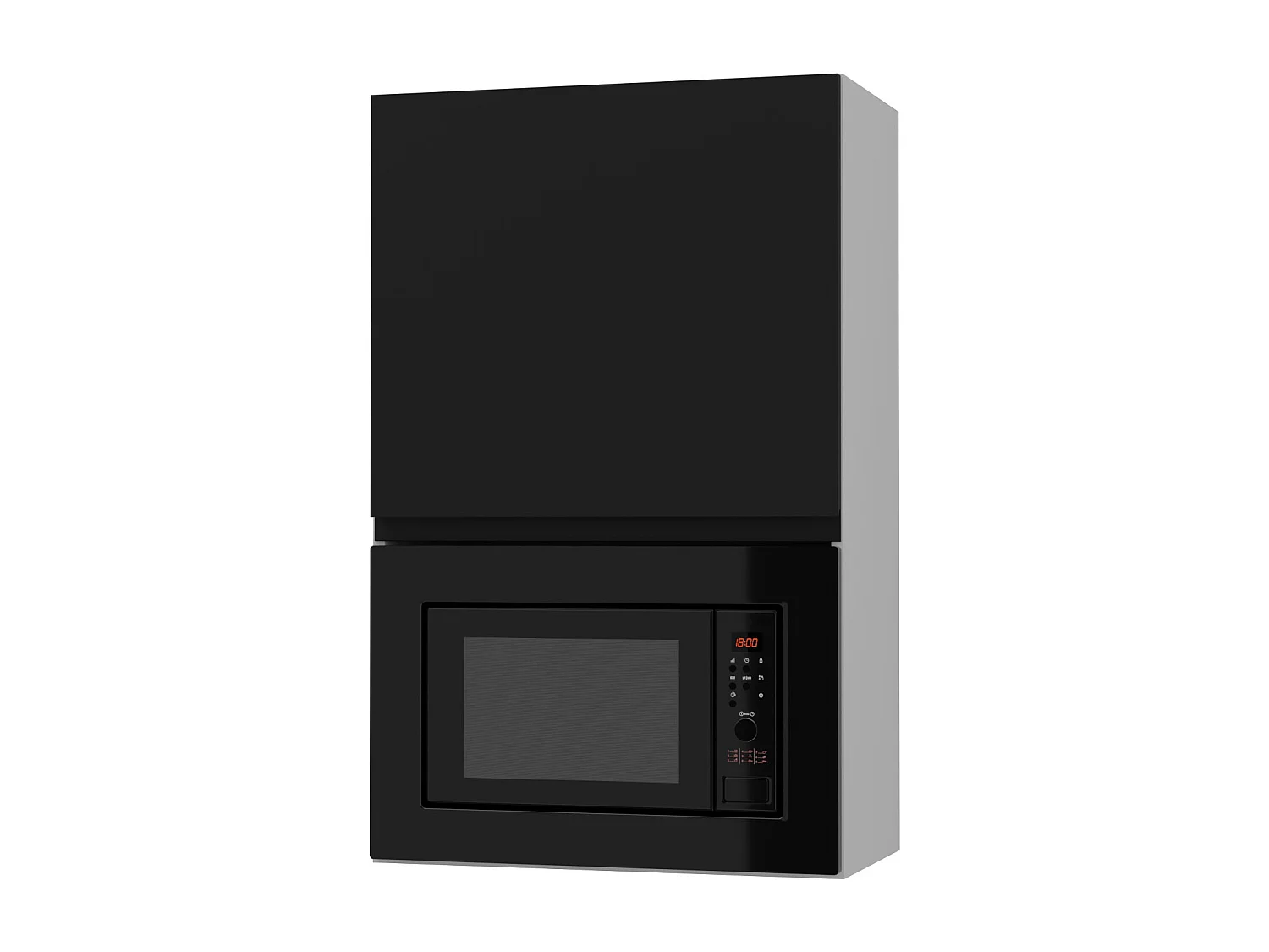MIKROWELLENUMBAUSCHRANK Avellino W4MK/60 Schwarz Acryl Matt / Grau Matt 60 / 32,5 / 96cm