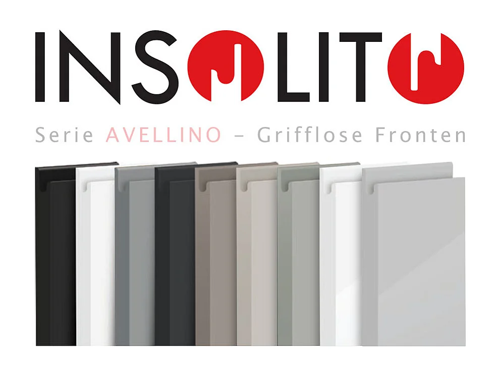 MIKROWELLENUMBAUSCHRANK Avellino W4MK/60 Schwarz Acryl Matt / Grau Matt 60 / 32,5 / 96cm