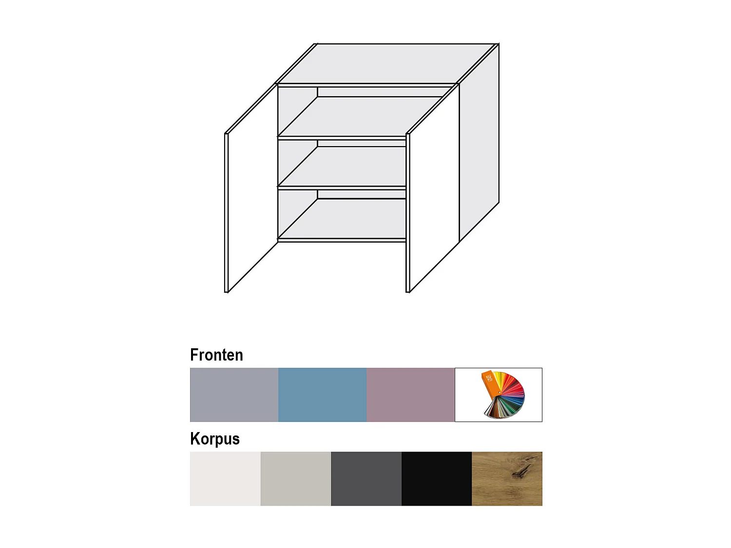 HÄNGESCHRANK Bari W3/90 RAL 5024 pastellblau (K5) / Eiche Artisan 90 / 32,5 / 72cm