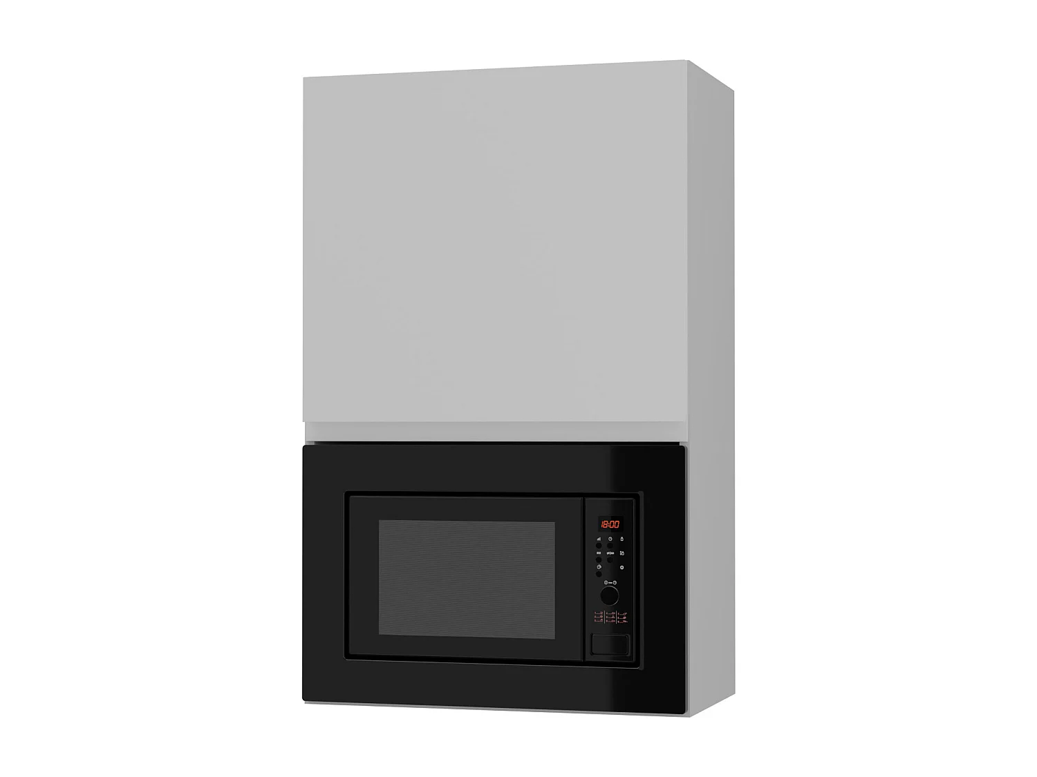 MIKROWELLENUMBAUSCHRANK Avellino W4MK/60 Weiß Acryl Matt / Grau Matt 60 / 32,5 / 96cm