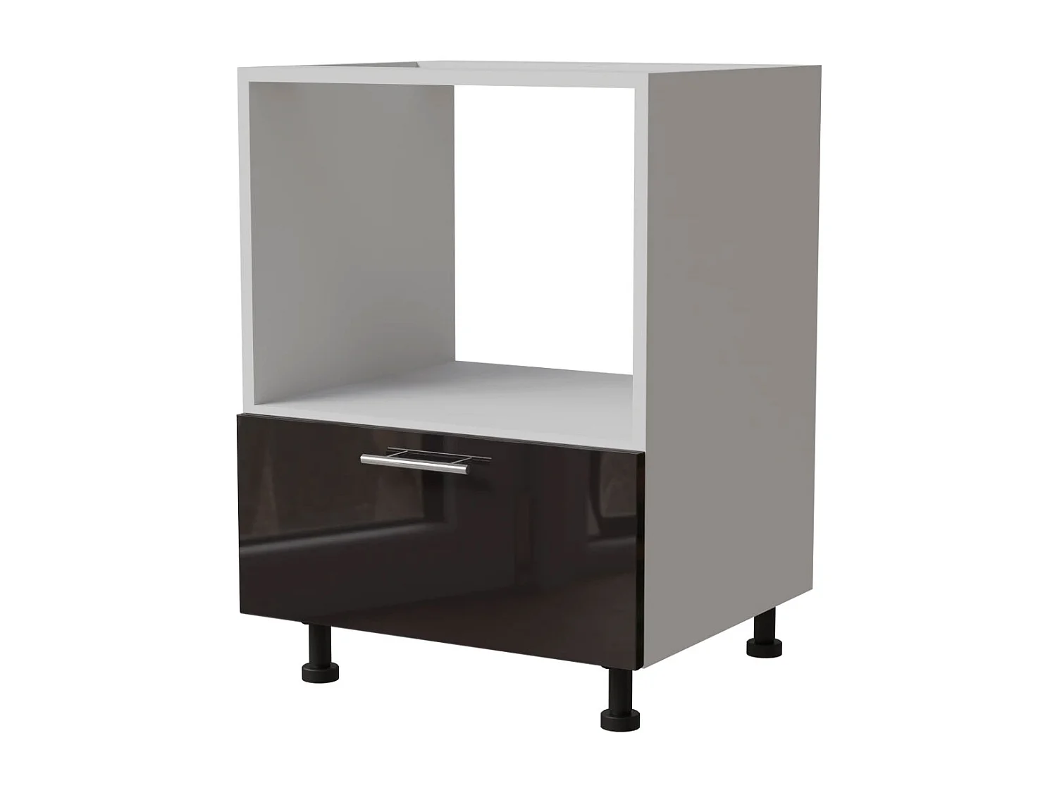 HERDUMBAUSCHRANK Essen D11K/60/Kompakt Schwarz Hochglanz / Weiß Matt 60 / 50 / 82cm