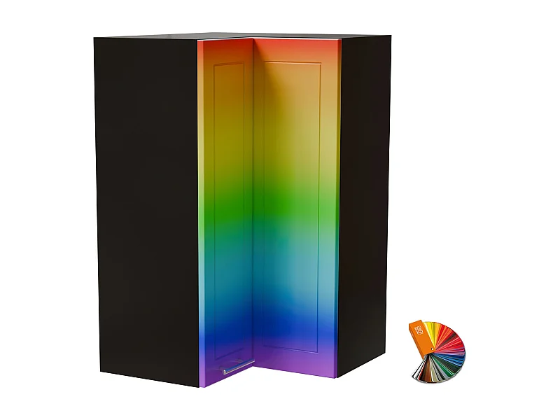 ECKHÄNGESCHRANK Bari W14/60 RAL Wunschfarbe (K5) / Schwarz 60 / 60 / 96cm