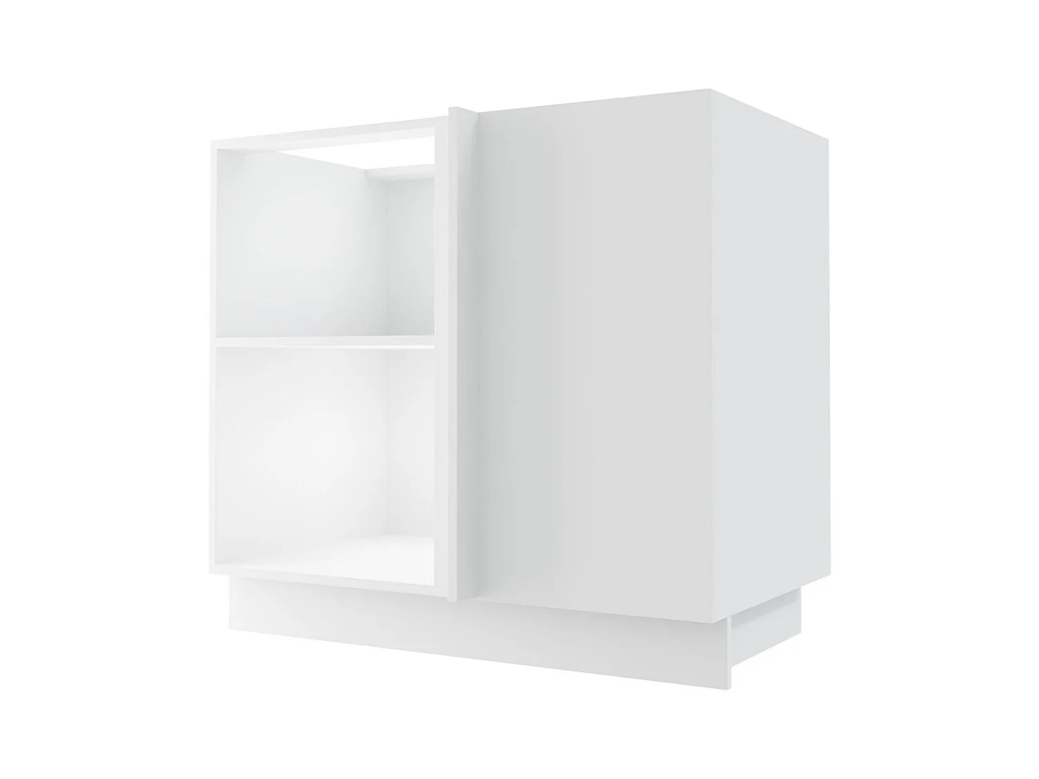 ECK-KÜCHENSCHRANK Essen D13U/90 Grau Hochglanz / Weiß Matt 90 / 50 / 82cm