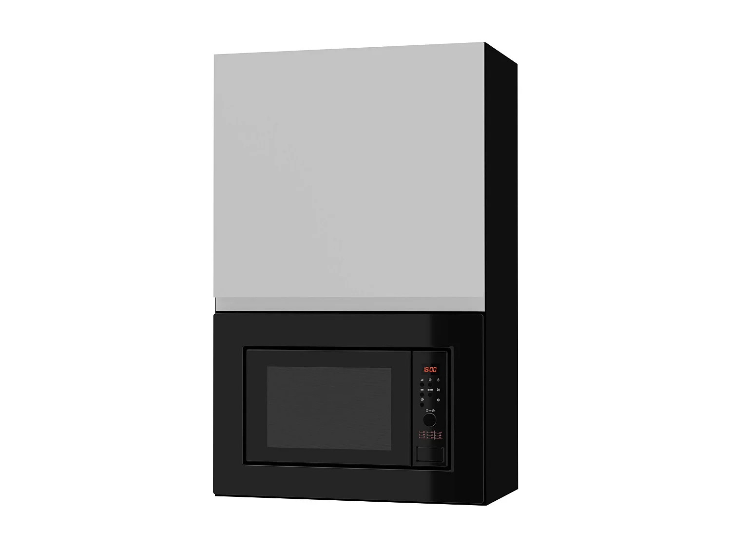 MIKROWELLENUMBAUSCHRANK Avellino W4MK/60 Weiß Acryl Matt / Schwarz Matt 60 / 32,5 / 96cm