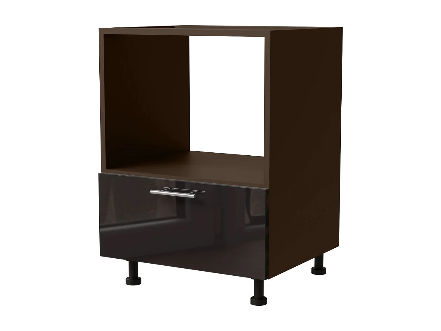 HERDUMBAUSCHRANK Essen D11K/60/Kompakt Schwarz Hochglanz / Lava Matt 60 / 50 / 82cm