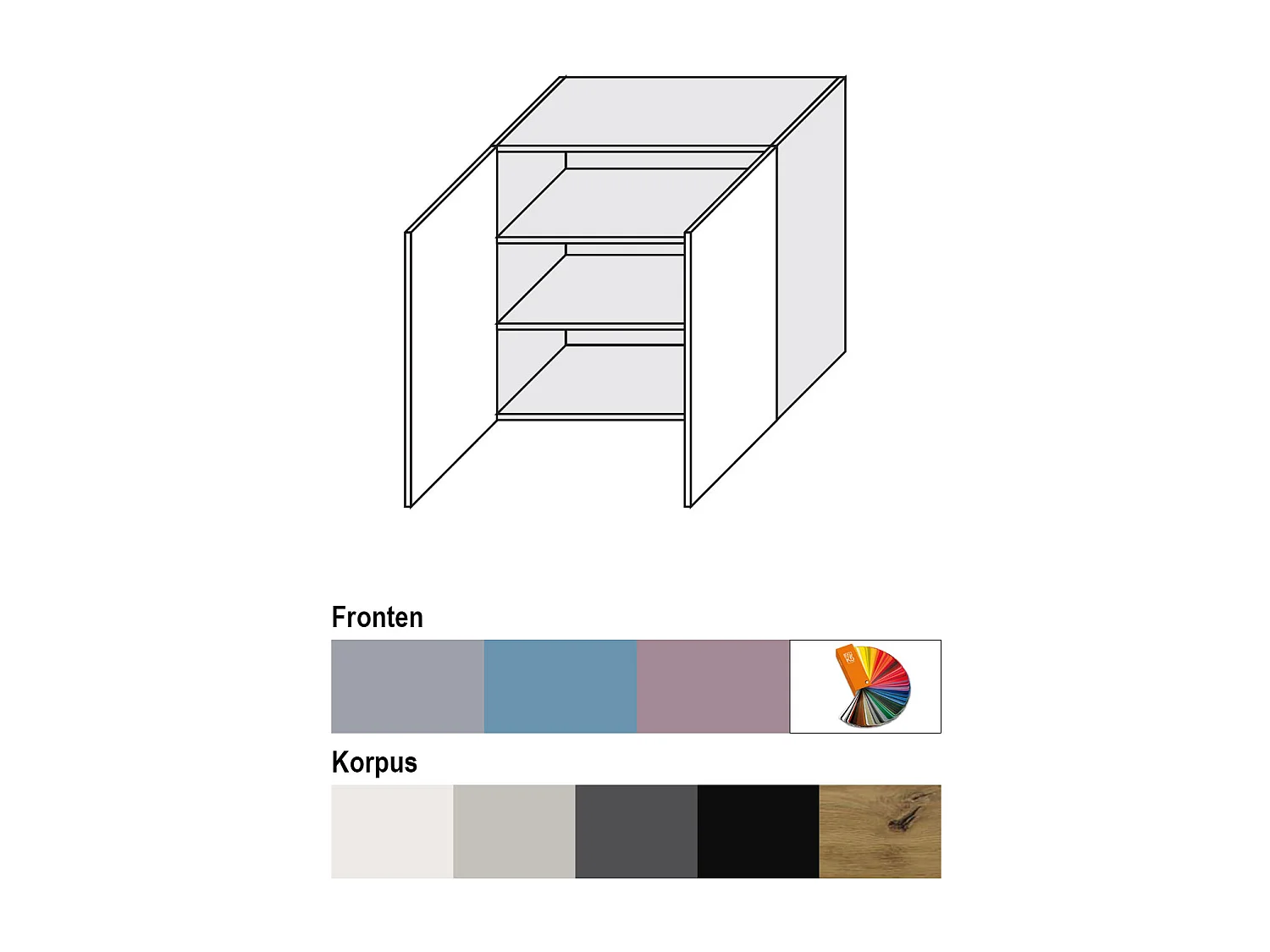 HÄNGESCHRANK Bari W3/80 RAL 7040 fenstergrau (K5) / Weiß 80 / 32,5 / 72cm