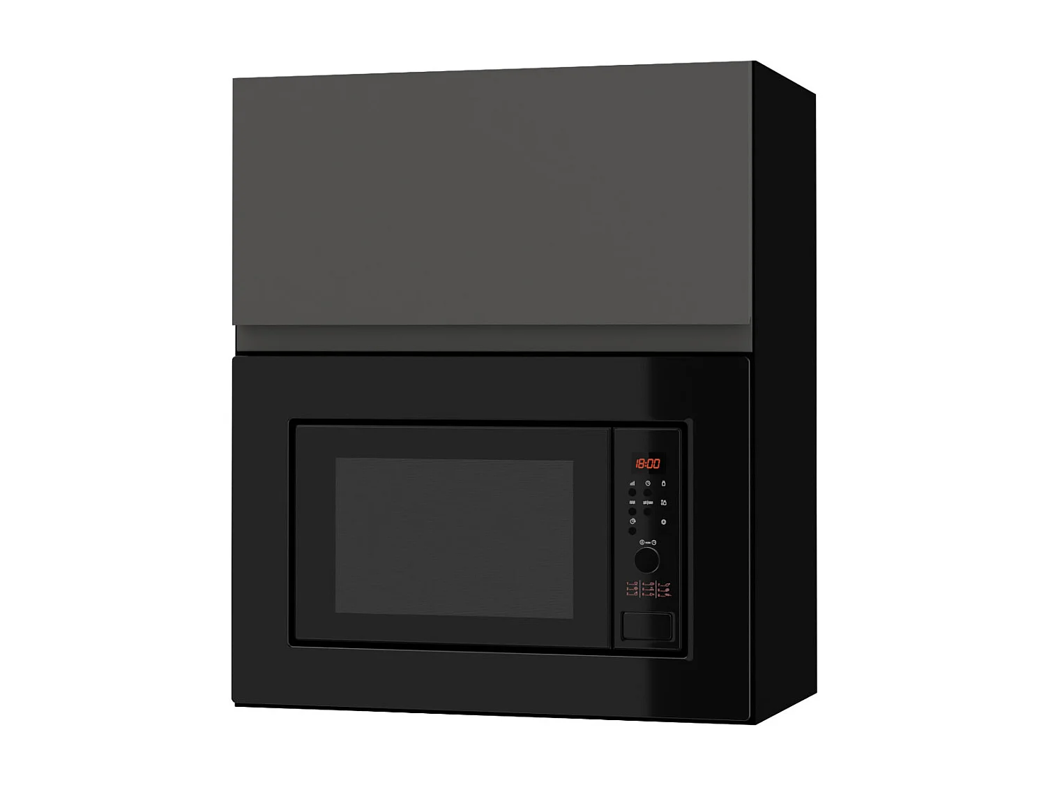 MIKROWELLENUMBAUSCHRANK Avellino W2MK/60 graphit Acryl matt / Schwarz 60 / 32,5 / 72cm