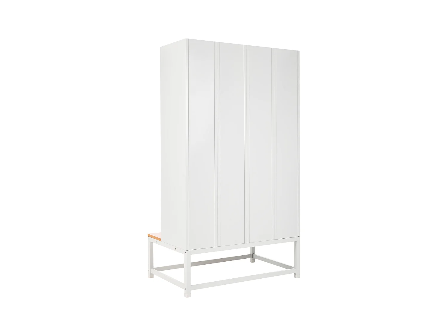 Casier vestiaire à 4 portes avec banc ATHLETE Métal Gris/bleu