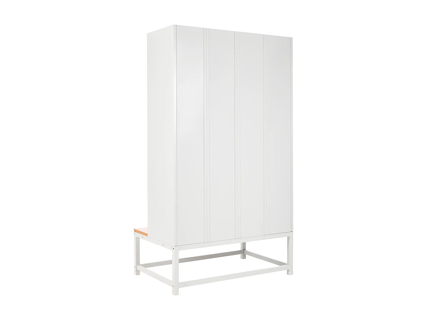 Casier vestiaire à 4 portes avec banc ATHLETE Métal Gris/bleu